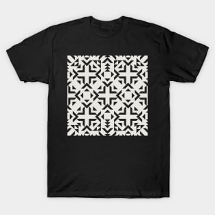 Tribal Geometry No.001 / Black and Ivory T-Shirt